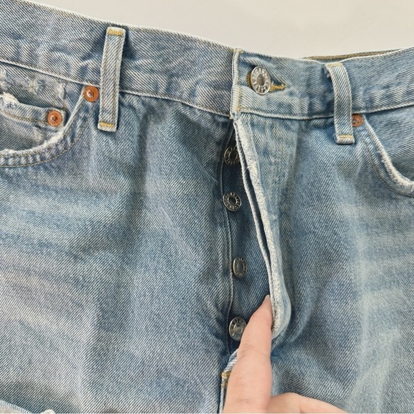 Agolde Evereve Parker Cut Off Button Fly Denim Shorts Womens 30 - Picture 4 of 7